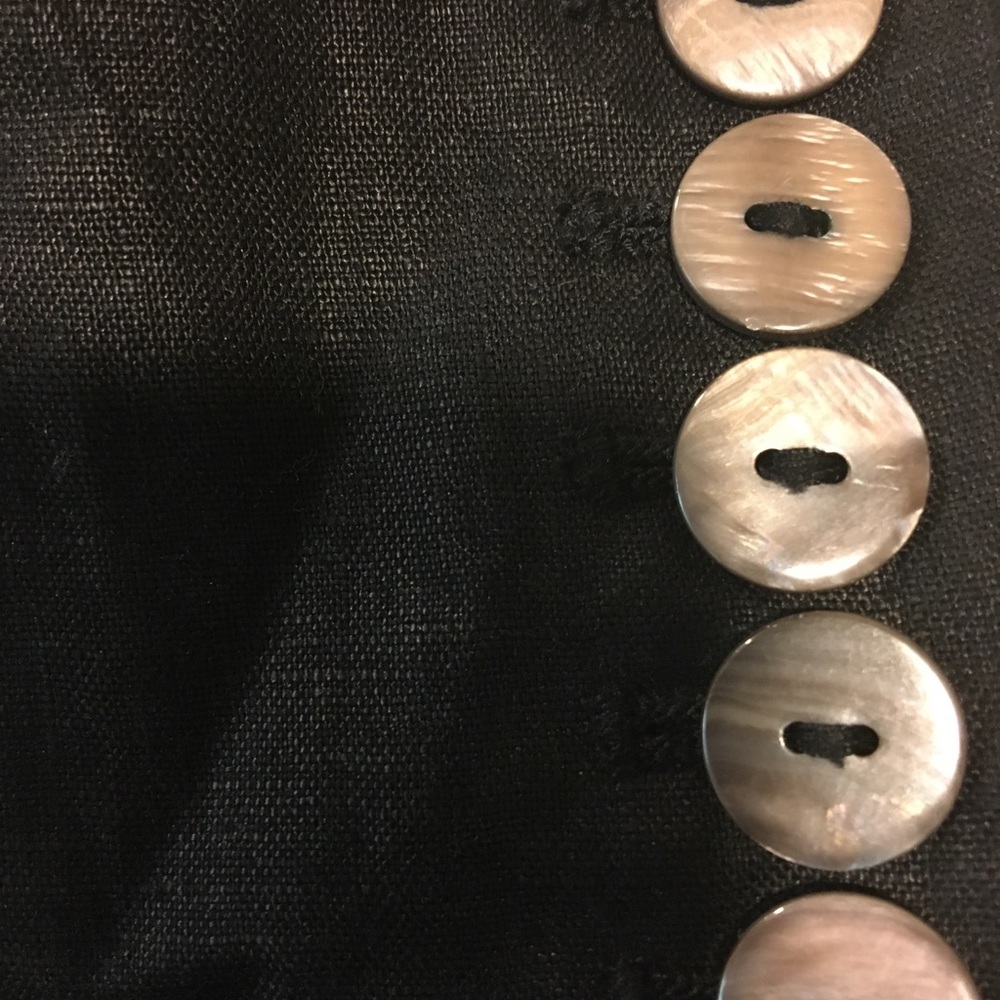 H &M black linen blazer with multi color sash tie - Picture 7 of 7